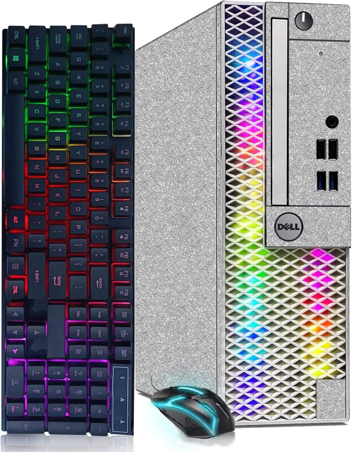 Dell RGB Gaming Desktop Computer, Intel Quad Core I5-6500 up to 3.6GHz, Radeon RX 550 4G, 16GB DDR4, 1TB SSD, RGB Keyboard & Mouse, 600M WiFi & Bluetooth, Win 11 Pro (Renewed)
