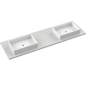 Vanderloc 73" Silestone® Quartz Vanity Top Double Vigo Offset Sink