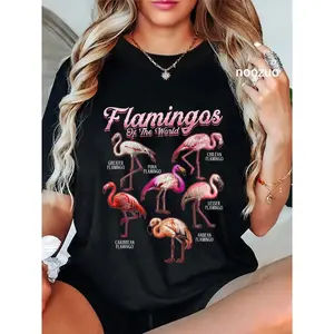 100% Cotton Flamingo Shirt Womens Men Girls Boys Flamingos Of The World T-Shirt