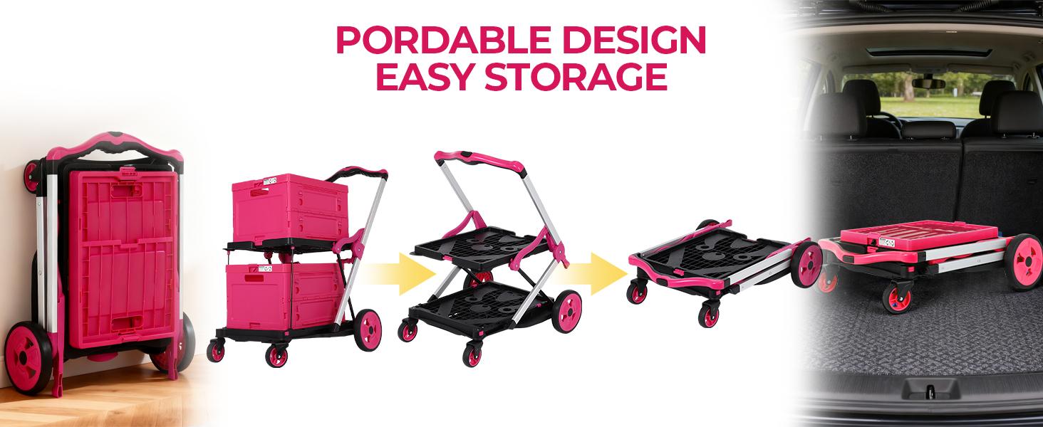 (Double frame)Foldable Utility Cart with Wheels,2 Layers Multifunctional Folding Cart for Cosmetic Organizer,Grocery,Office,Warehouse,Garden, Double Layers Foldable Shopping Cart,Folding Trolley for Luggage Heavy duty (Blue/RED/PINK/Purple) (Double frame)Foldable Utility Cart with Wheels,2 Layers Multifunctional Folding Cart for Cosmetic Organizer,Grocery,Office,Warehouse,Garden, Double Layers Foldable Shopping Cart,Folding Trolley for Luggage Heavy duty (Blue/RED/PINK/Purple)