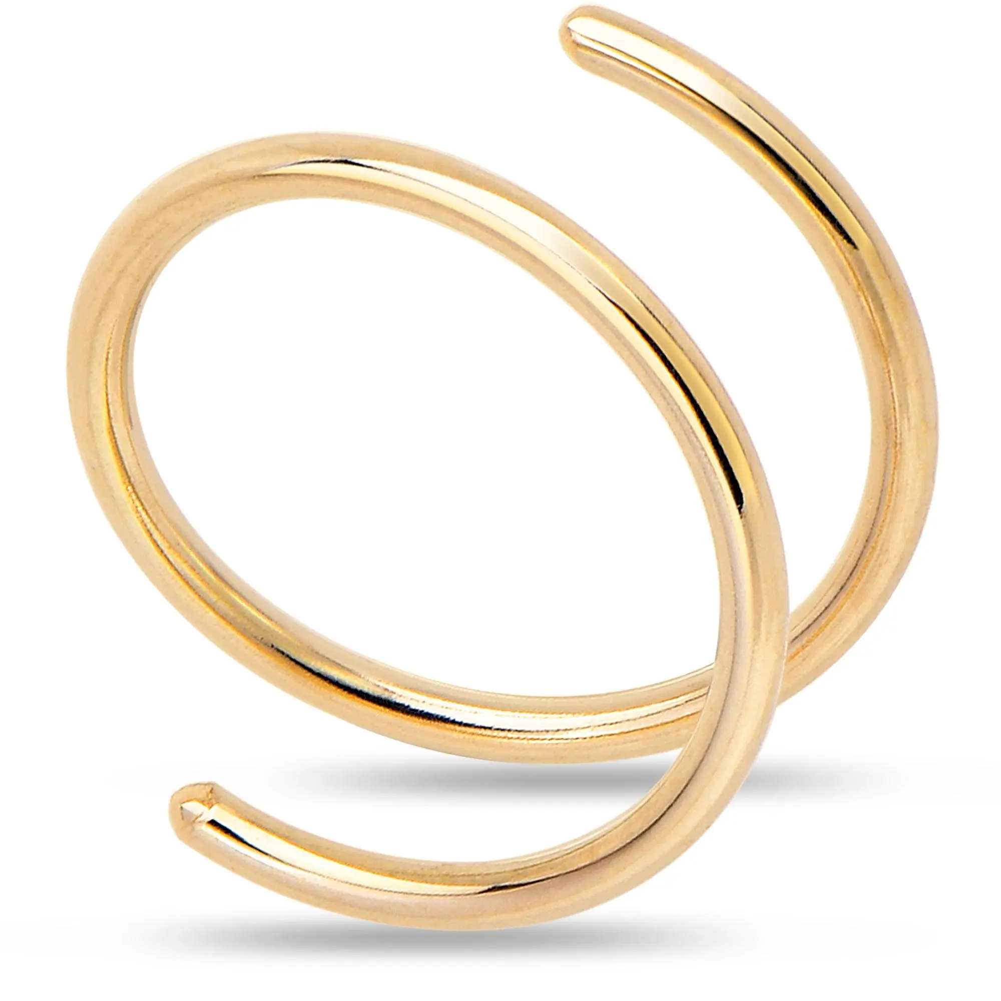 Body Candy Double Hoop Nose 14k Yellow Gold Filled Spiral Nose Ring (Select Your Size) Minimalist Stainless