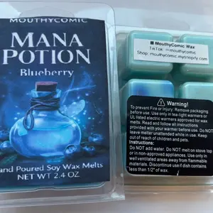 Mouthycomic Wax Blueberry Hand-Poured Soy Wax Melts 2.4 oz - Sweet Juicy Fresh-Picked Blueberry Scent for Kitchens Living Spaces