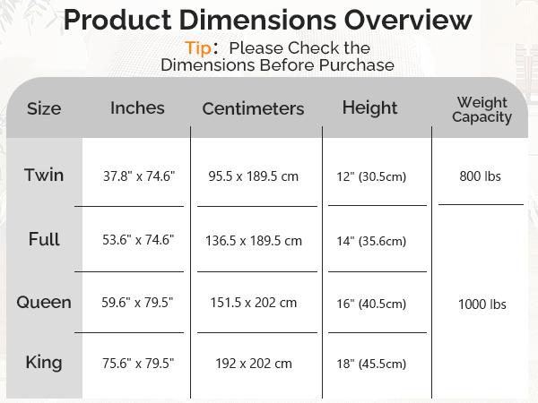 VINGLI Twin/Full/Queen/King Size Bed Frame 12/14/16/18 Inch Platform Bed Metal Mattress Foundation,Heavy Duty Steel Slat Support,No Box Spring Needed VINGLI Twin/Full/Queen/King Size Bed Frame 12/14/16/18 Inch Platform Bed Metal Mattress Foundation,Heavy Duty Steel Slat Support,No Box Spring Needed