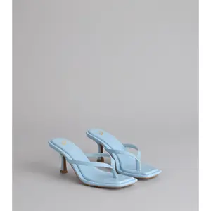 Chic Step Thong Kitten Heel Sandals Chic Step Thong Kitten Heel Sandals