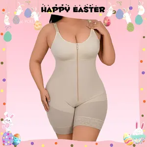 BBEUU Women’s  Fajas Colombianas Shapewear High Compression Tummy Control Butt Lifter Body Shaper with Zipper Postpartum Recovery Bodysuit Womenswear