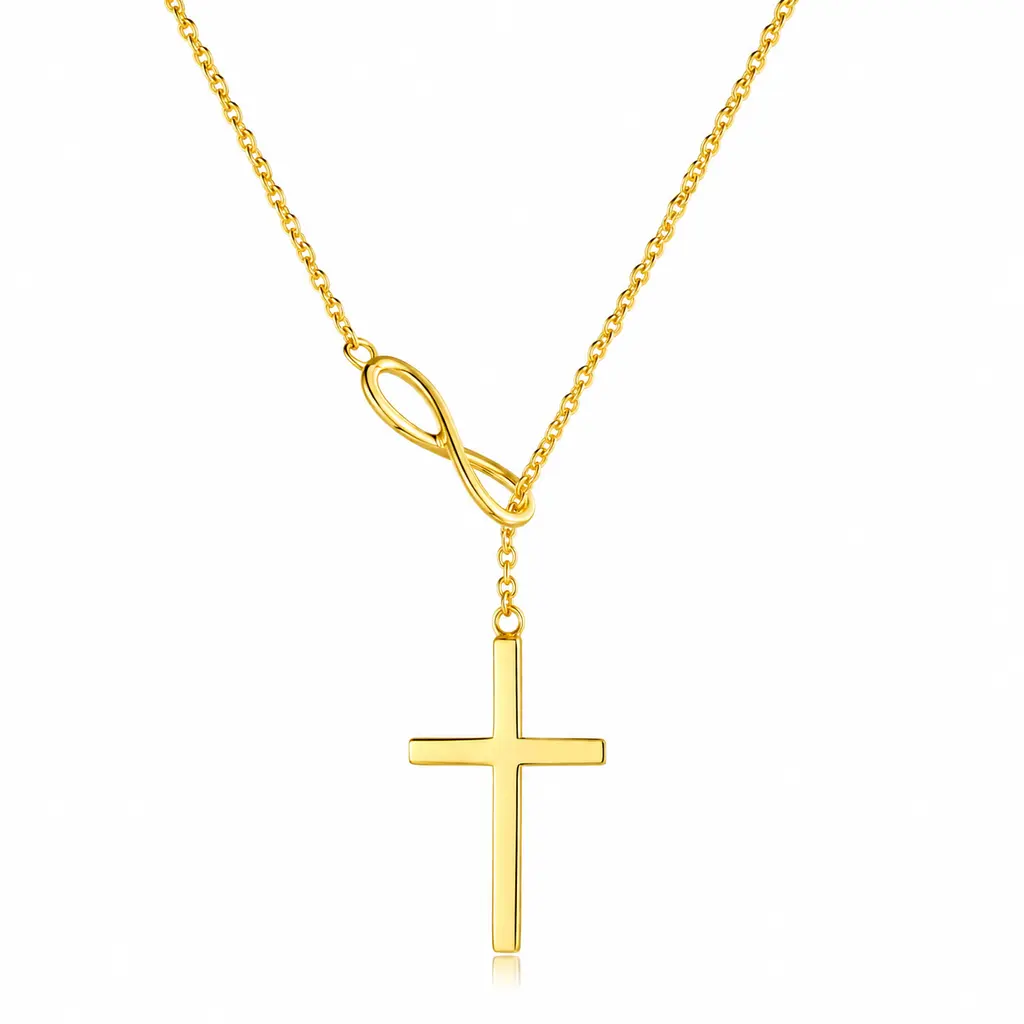 Women's Infinity Cross Necklace – Unique, Stylish 14K Gold-Plated Cross Pendant – Tarnish-Resistant & Waterproof Jewelry