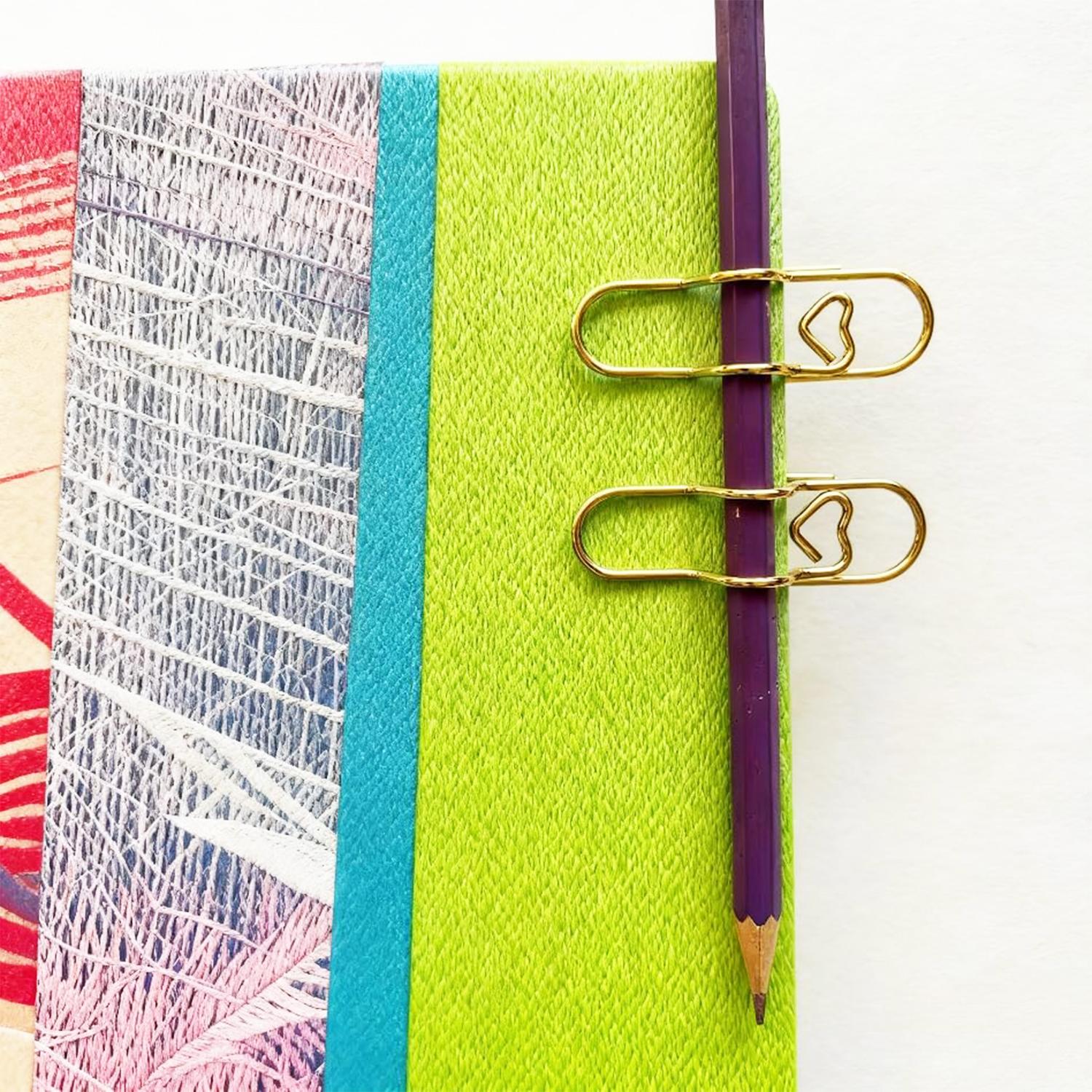 10Pcs Metal Pen Clips in Gold/Silver/Rose Gold - Paperclip Pen Holders for Notebooks and Papers,Metal Pen Clip Holder and Pen Holder Clip  for Notebook Book Journal Office School