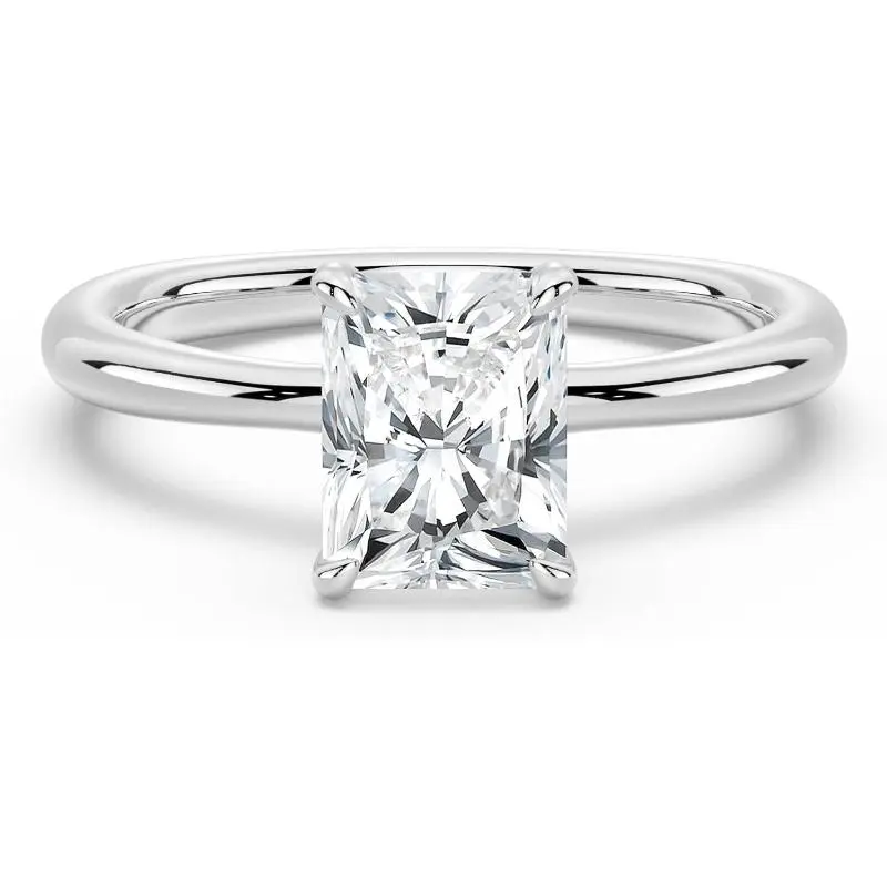 2CT Emerald Cut Moissanite Solitaire S925 sterling  6×8mm 4-Prong Minimalist Promise victoria engagement ring Hypoallergenic