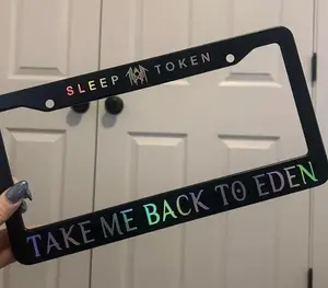 Sleep Token Take Me Back To Eden Retro License Plate Frame Car Accessories 100% Aluminum US Made Easy Install Durable Design, Car Accessories