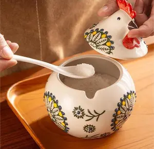 Ceramic little chicken storage container, artistic tool accessory, kitchenware