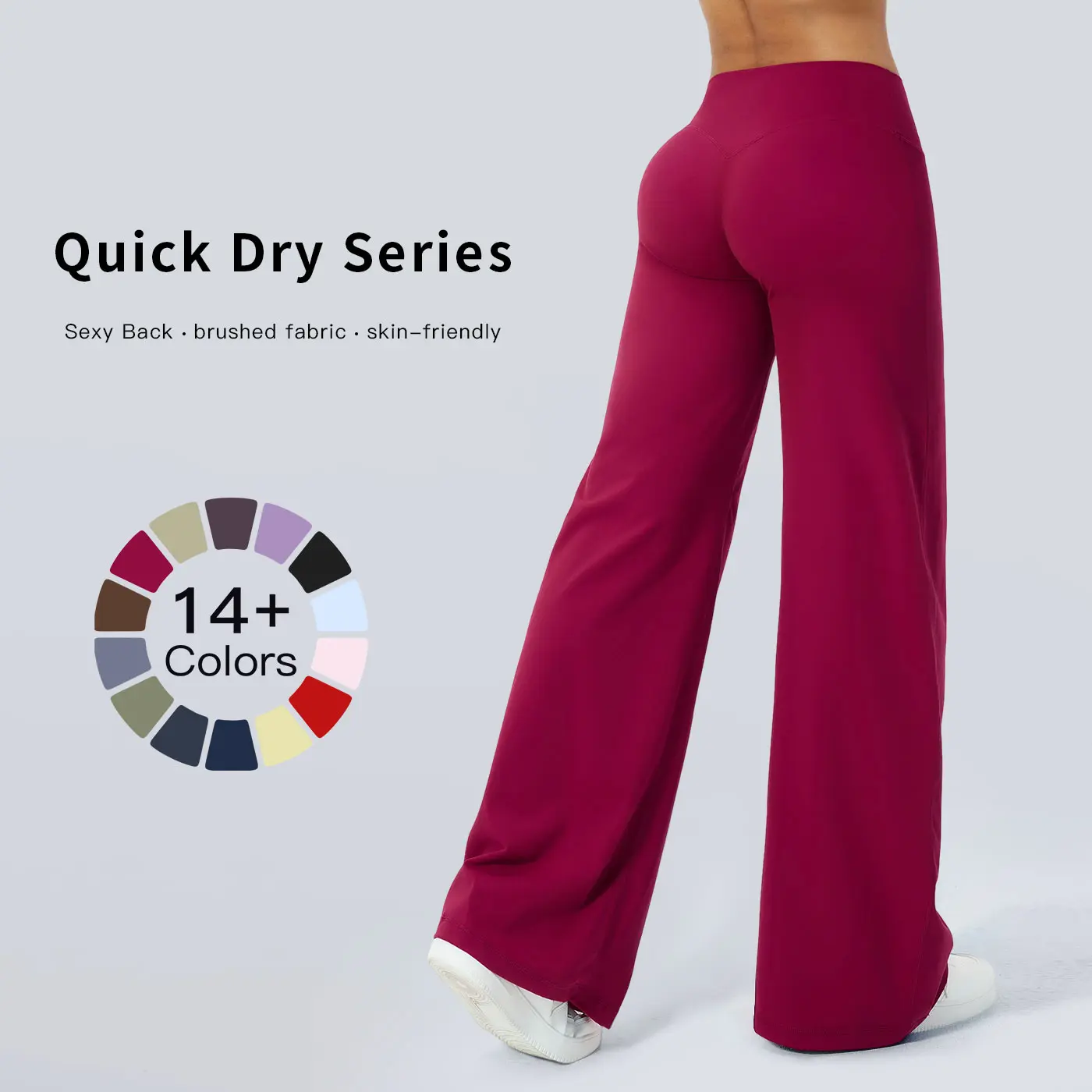 TENWOLF Lady Solid Wide-Leg Cut Bottoms, Loose Fit Nylon Spandex Blend Athleisure Wear for Casual Gym Workouts, Bottom, Clothes, Casual Comfy Pants, Sporty Chic, Universal, Cold Wash, Basic, Workout Outfit Inspo