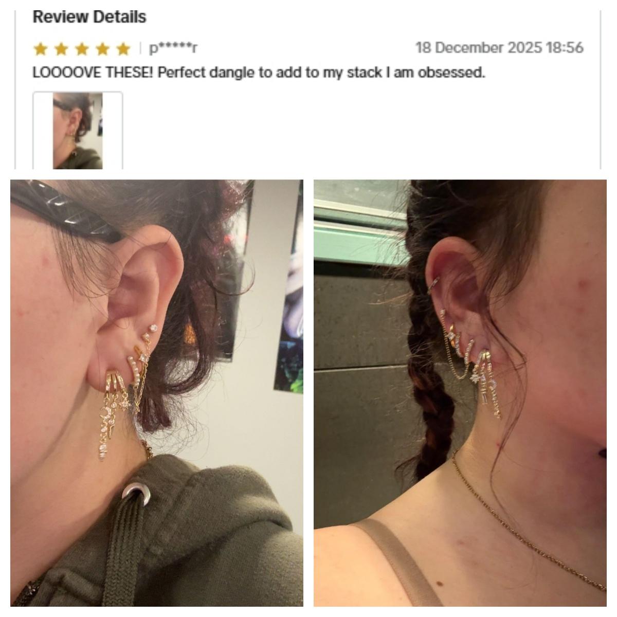 KINHOPI Triple Dangling Huggie Earrings for Women Trendy Dangle Drop Chain Earrings Perfect Valentine's Day Gift All-Day Wear KINHOPI Triple Dangling Huggie Earrings for Women Trendy Dangle Drop Chain Earrings Perfect Valentine's Day Gift All-Day Wear