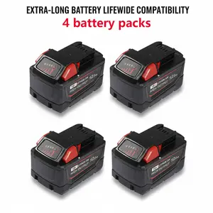 2/4-Pack 12.0Ah M18 Battery Replacement Compatible with Milwaukee 18V Lithium-Ion Cordless Power Tools, Replaces 48-11-1850 48-11-1820 48-11-1840, High-Capacity Replacement Packs with LED Indicator