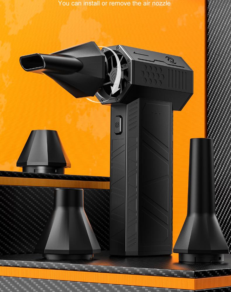 180W Ultra-Powerful Air Duster: 150K RPM for Violent Dust/Snow Removal. Blast Away Debris from PCs, Car AC Vents & Seat Corners, Furniture, Yard Leaves & Pet Hair. High-Speed Handheld Blower with Brushless Motor.