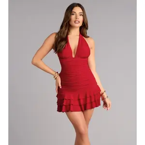 Worth The RSVP Halter Ruffle Mini Dress