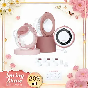 Momcozy Breast Pump V1 Pro Hospital-Grade, Hands-Free & Portable Wearable Pump, Upgraded Electric Pump with 3 Fine-Tuned Rhythms|15 Levels, Come with Leak-Proof DoubleFit Flange, Cozy Red,B