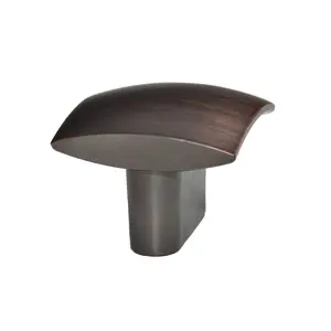 Utopia Alley HW232PLRB011 Rhonda Contoured Square Cabinet Ring Pull Knob - Decorative Cabinet Drop Pull Knobs for Cabinets and Drawers - Vintage Cabinet Hardware with Hand Finished Oil Rubbed Bronze - Metal Drawer Pull Knobs 1.3"