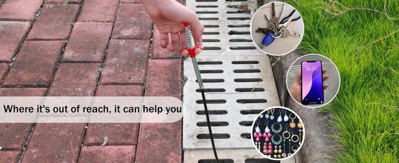 Flexible Grabber Claw Pick Up Reacher Tool with 4 Claws Bendable Hose for Litter Pick Home Sink Drains Toilet 78.74 Inches