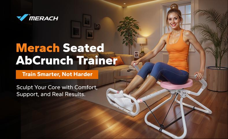 Merach Seated Ab Crunch Trainer, 242lbs Foldable Core Exercise Equipment for Home Gyms, Comfortable Multi-Functional Waist Twist Exercise Trainer, TikTokShopBlackFriday SpringStatements