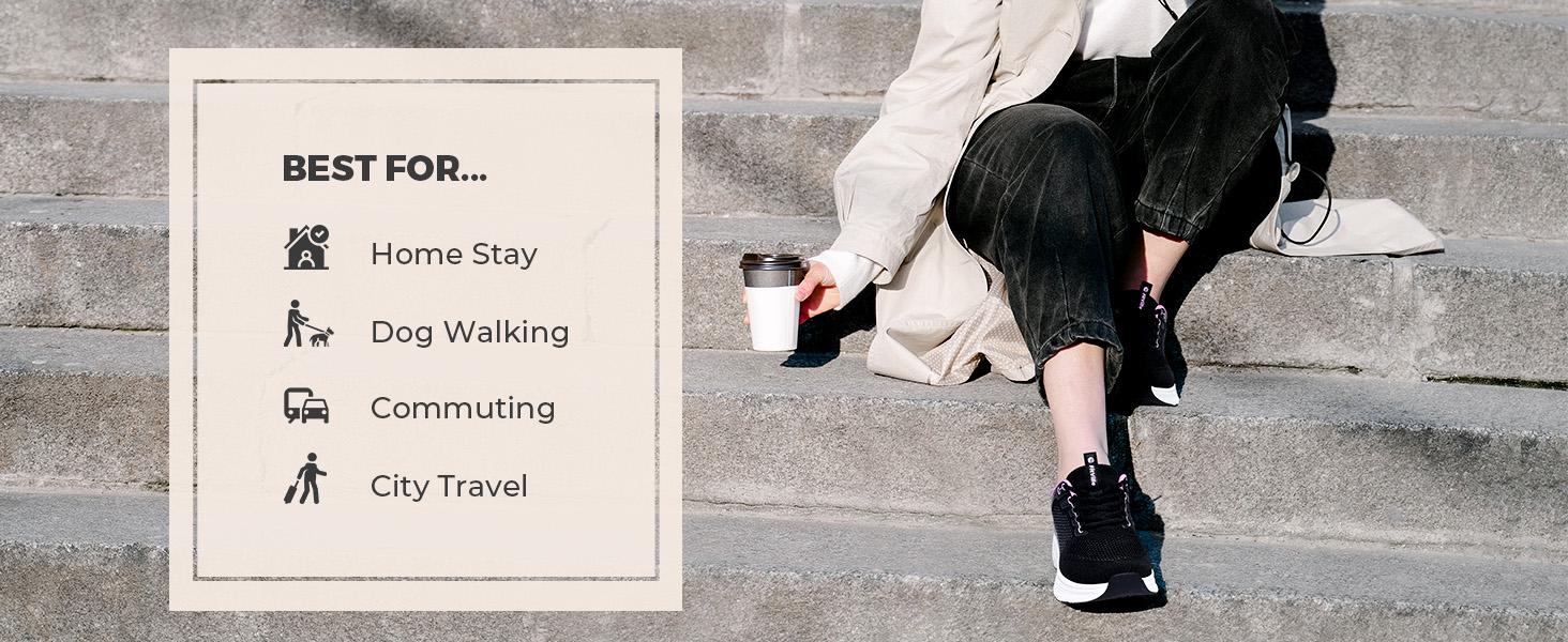 FitVille Women's Cloud Wanderer Stretch Knit Walking Shoes V18 Sneaker Trainer Running Outdoorfun