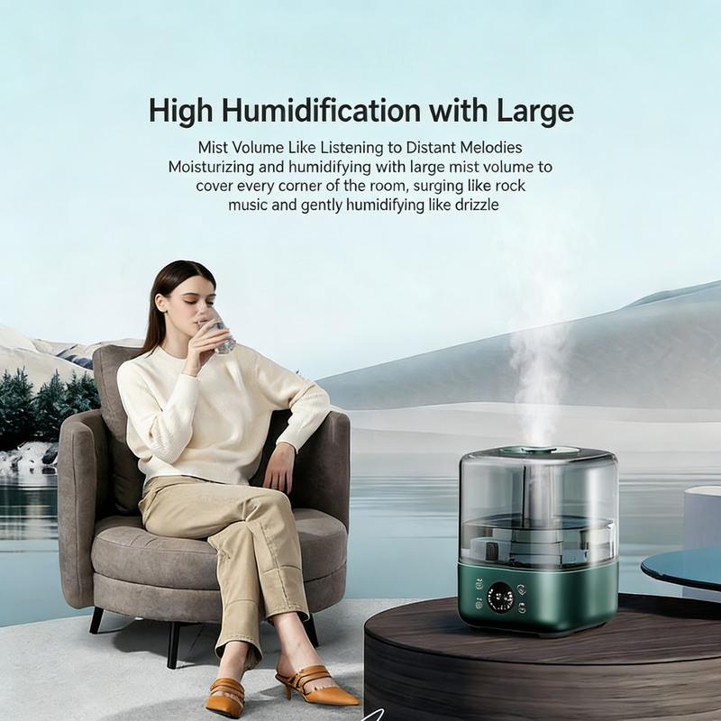 5L Top Fill Humidifier - Ultrasonic Cool & Warm Mist for Large Room, Super Quiet Humidifiers with Essential Oil Diffuser, 360° Nozzle & Auto Shut-Off for Bedroom Baby Nursery Plants Home