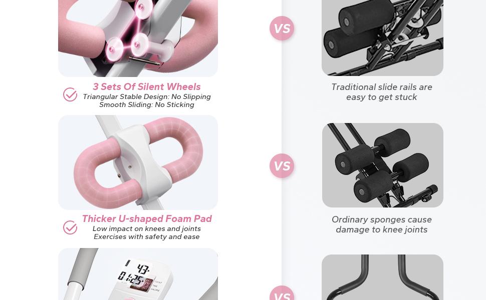 Merach Adjustable Ab Trainer Machine with LCD Monitor, Foldable Abdominal Exercise Machine Core Trainer Machine Workout for Arm, Leg, Buttocks Shaper