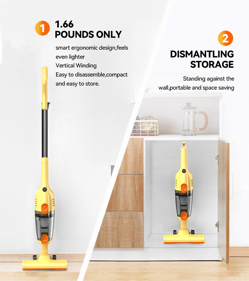INSE R6X Corded Stick Vacuum, 15KPa Suction with 600W Motor, Ultra-Lightweight Bagless Upright Vacuum with Handheld for Home Hard Floor Carpet Pet Hair Car Cleaning home cleaning tools home appliances Yellow
