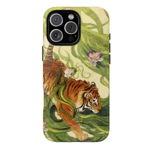Vintage Chinese Tigers Phone Case, Cute Tiger Collage, Japanese Traditional Art Print Big Cat Case for Samsung and iPhone 17 16 15 14 13 12 11 Pro Max Aesthetic Durable Animal Smartphone Cellphone outdoorfun