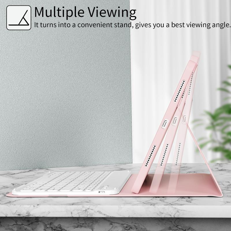 Keyboard Case for iPad 11th Generation 2025 A16, 10th Gen 2022, Air 11-inch 7th/6th/5th/4th Gen 10.9-inch & 7th/8th/9th Gen | Soft TPU Back Cover with Pen Holder & Magnetic Detachable Wireless Bluetooth Keyboard | Protective for Multiple iPad Models Keyboard Case for iPad 11th Generation 2025 A16, 10th Gen 2022, Air 11-inch 7th/6th/5th/4th Gen 10.9-inch & 7th/8th/9th Gen | Soft TPU Back Cover with Pen Holder & Magnetic Detachable Wireless Bluetooth Keyboard | Protective for Multiple iPad Models