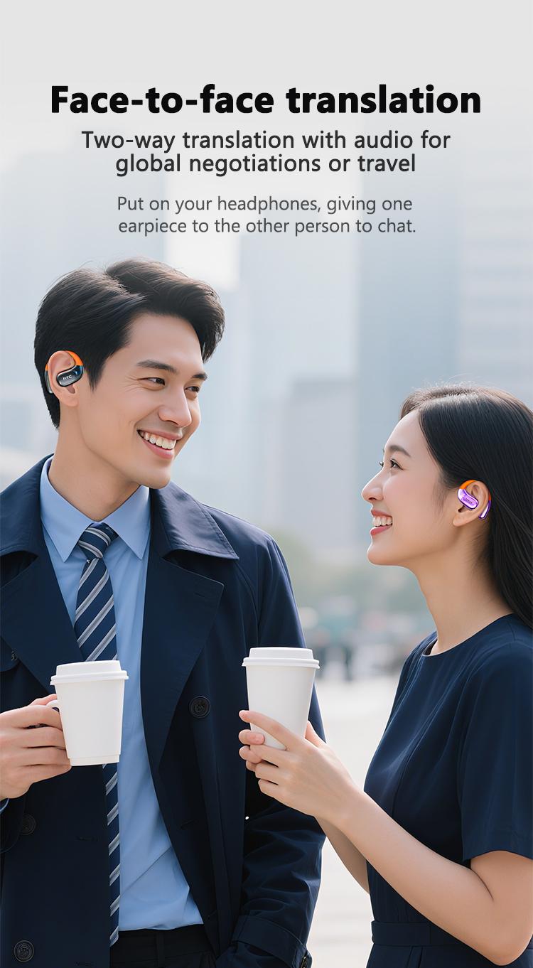 HTC NE36  intelligence AI audifonos bluetooth 134 languages worldwide translatorearbuds 5.4 Wireless Earphones bone conduction headphones | Suitable for Office, Sports, Study and Audio Calls | Built-in Microphone | Earphones