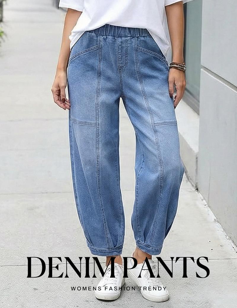 Sidefeel Barrel Jeans for Women Trendy Wide Leg High Waisted Cropped Baggy Relax Fit Stretch Pocketed Denim Ankle