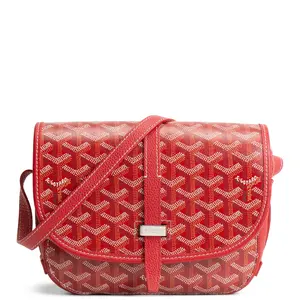 Pre-owned Goyard Goyardine Coated Canvas with Leather Trim Crossbody Bags Goyardine Belvedere II PM OUTLET FINAL SALE