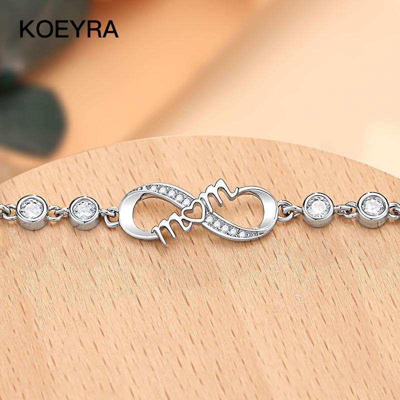 KOEYRA Infinity Love Heart Bracelets for Women Girls Birthday Christmas Valentine's Day Jewelry Gifts for Mom Daughter with Inspirational Message Card