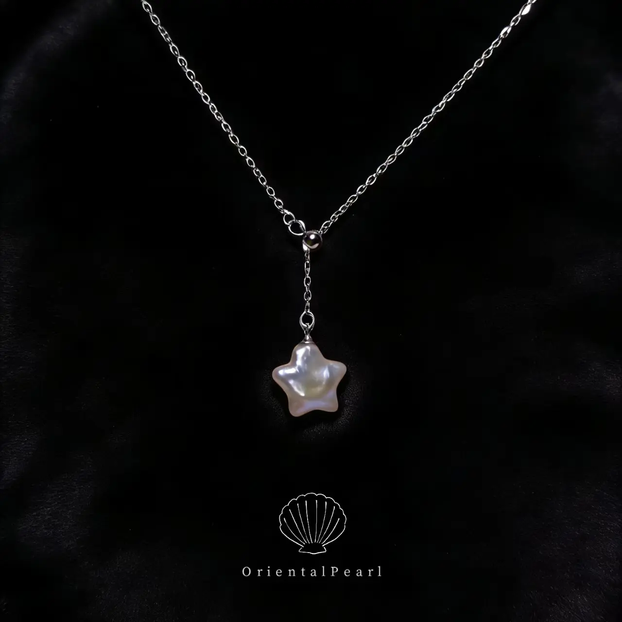 Set08-Natural Star Shape Pearl Necklace and Earring Set Baroque Irregular Star Shape Freshwater Pearl with S925 Sterling Silver Accessories Cute Romantic gift for Children Girlfriend Family