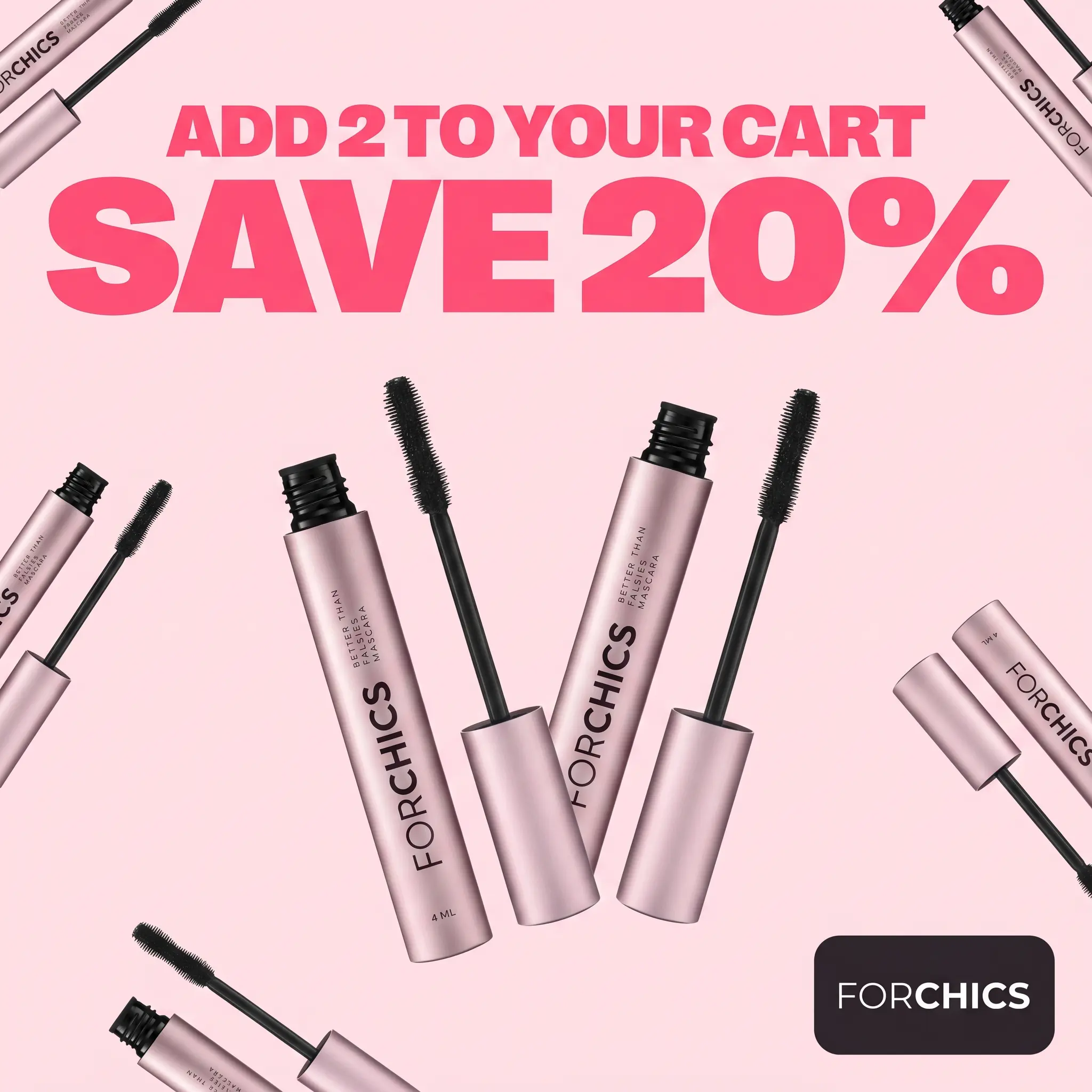 FORCHICS Better Than Falsies Lash Growth Mascara - Volumizing Black Lash Treatment with Antioxidants, Hormone-Free Lengthening Mascara for Thicker, Healthier Lashes, Cruelty-Free, Vegan, Paraben & Fragrance Free