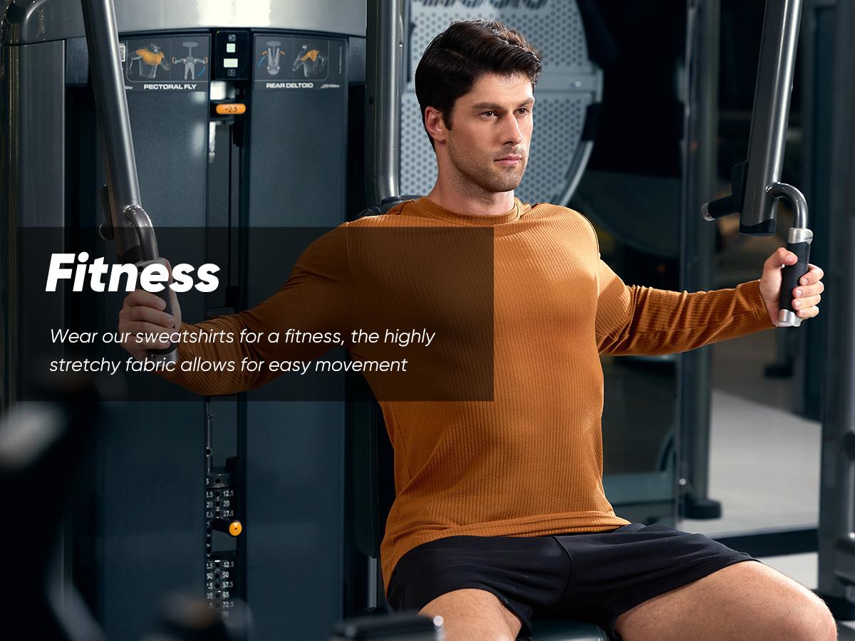 JMIERR Mens Long Sleeve Muscle T Shirts Casual Crewneck Knitted Longline Textured Tee Shirts for Gym Workout JMIERR Mens Long Sleeve Muscle T Shirts Casual Crewneck Knitted Longline Textured Tee Shirts for Gym Workout