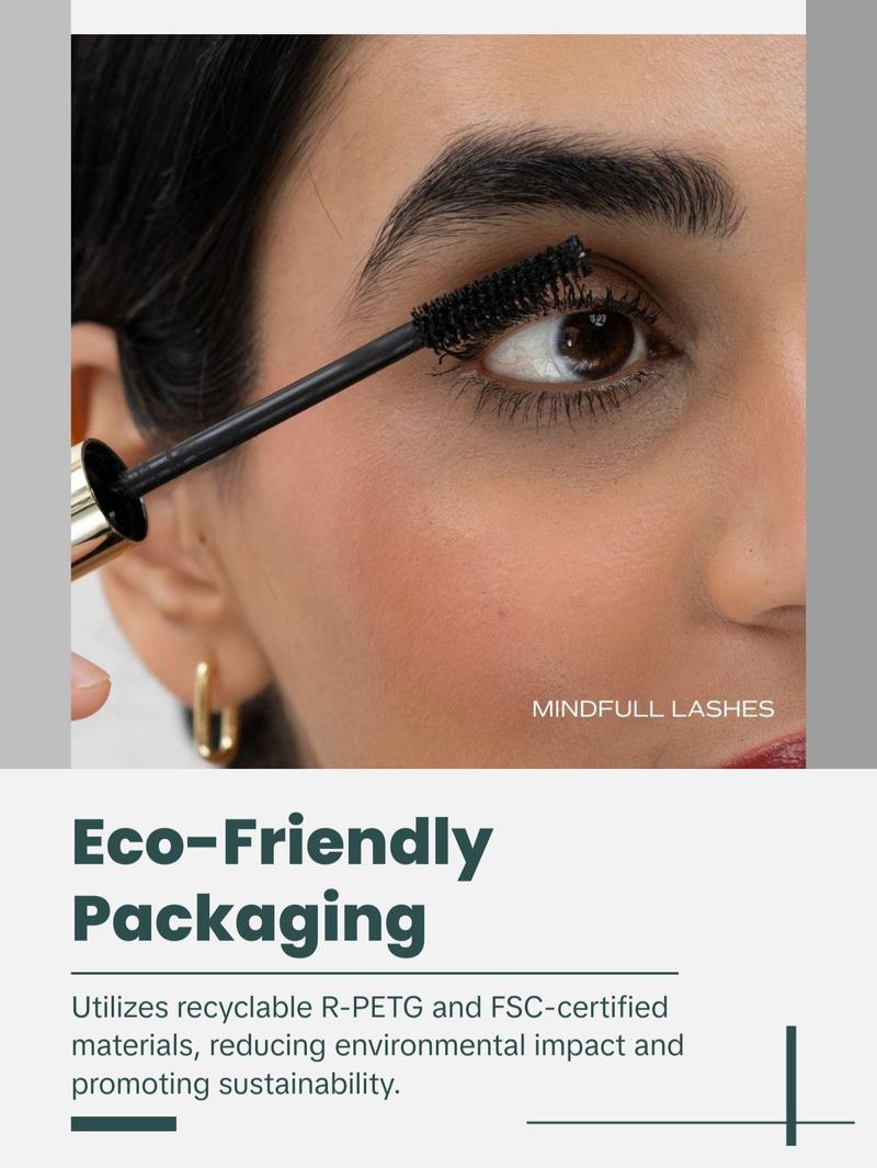Sonela Mindfull Lashes Lengthening Mascara – Smudge-Proof, Long-Lasting Deep Black Formula for Fuller, Lifted, Curled Lashes | Everyday Makeup Essential