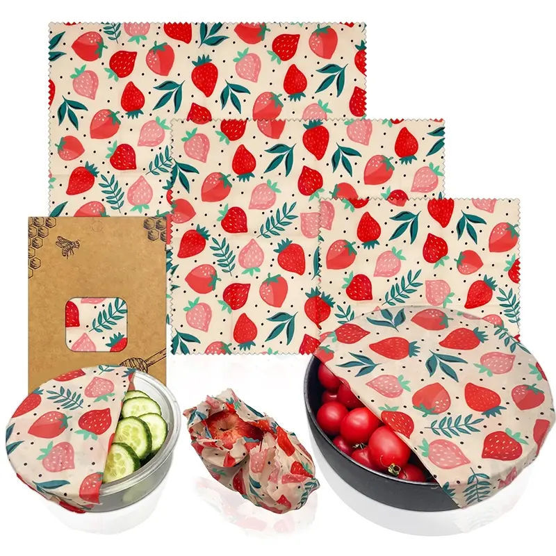 Beeswax Fresh-Keeping Cloth, Reusable Beeswax Wrap for Food Storage, Beeswax Paper Wax Wrap, Wax Wrap, Beeswax Lunch Wrap, Sandwich Wrap Paper