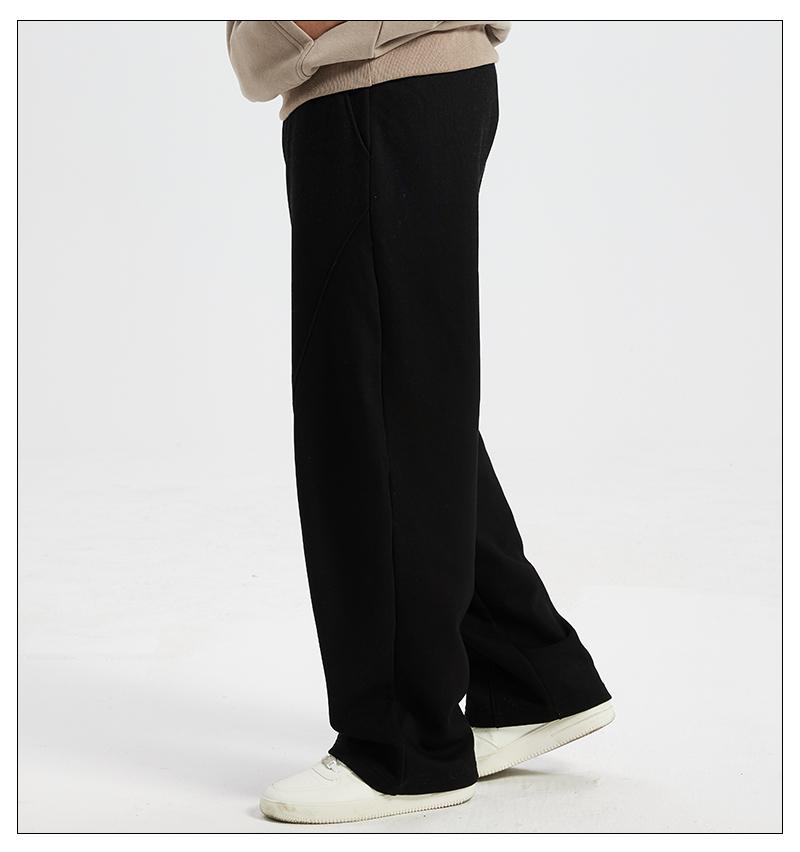 Men's Thermal Lined Sweatpants Oversize Drawstring Waist Casual Loose Pants for Fall Winter School Season Daily Wear Cozy Warm Soft Cotton