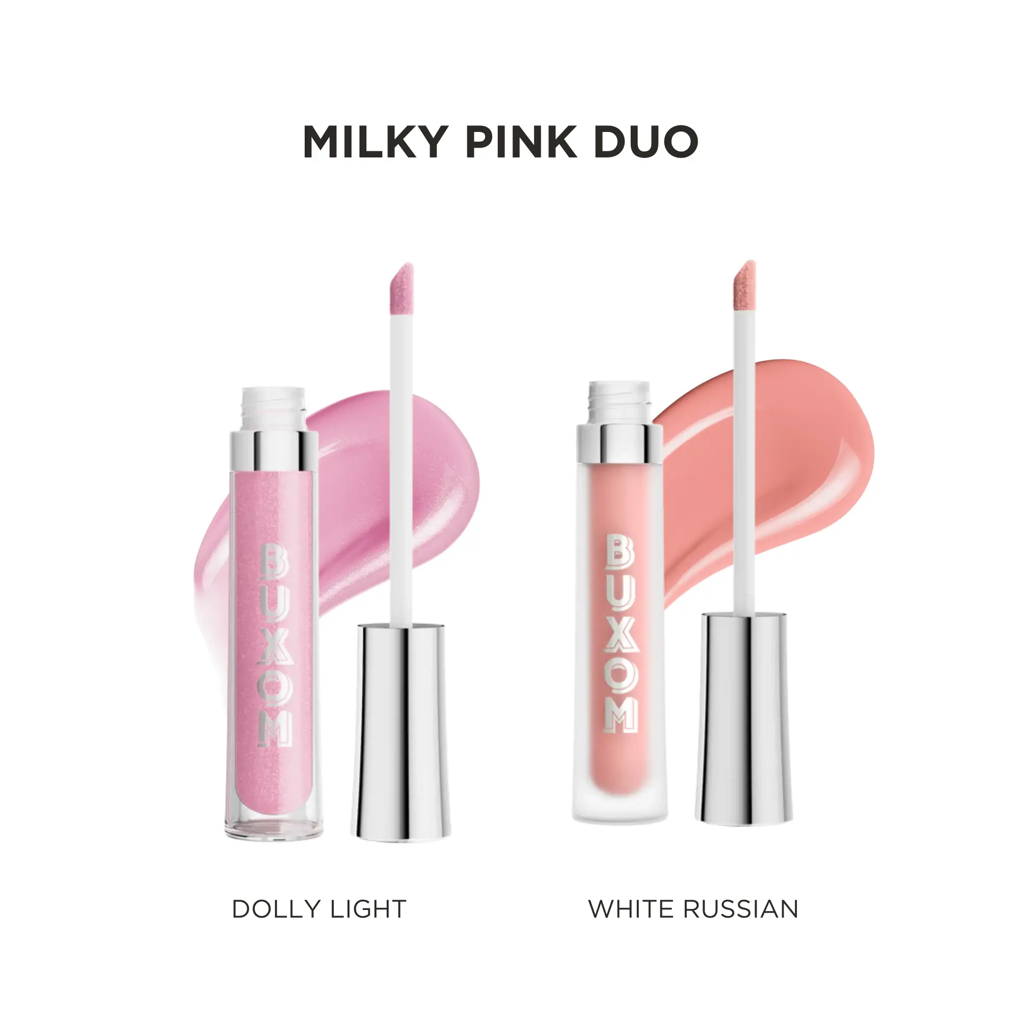 BUXOM Milky Pink Bundle - Full-On Plumping Lip Polish Gloss and Full-On Plumping Lip Cream Gloss