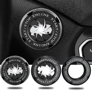 Bat Rotary Car Push Start Button Cover, Engine Start Stop Button Cover Interior Accessories, Anti Scratch Universal Protective DIY Decoration, Gift Men (Bat Black)
