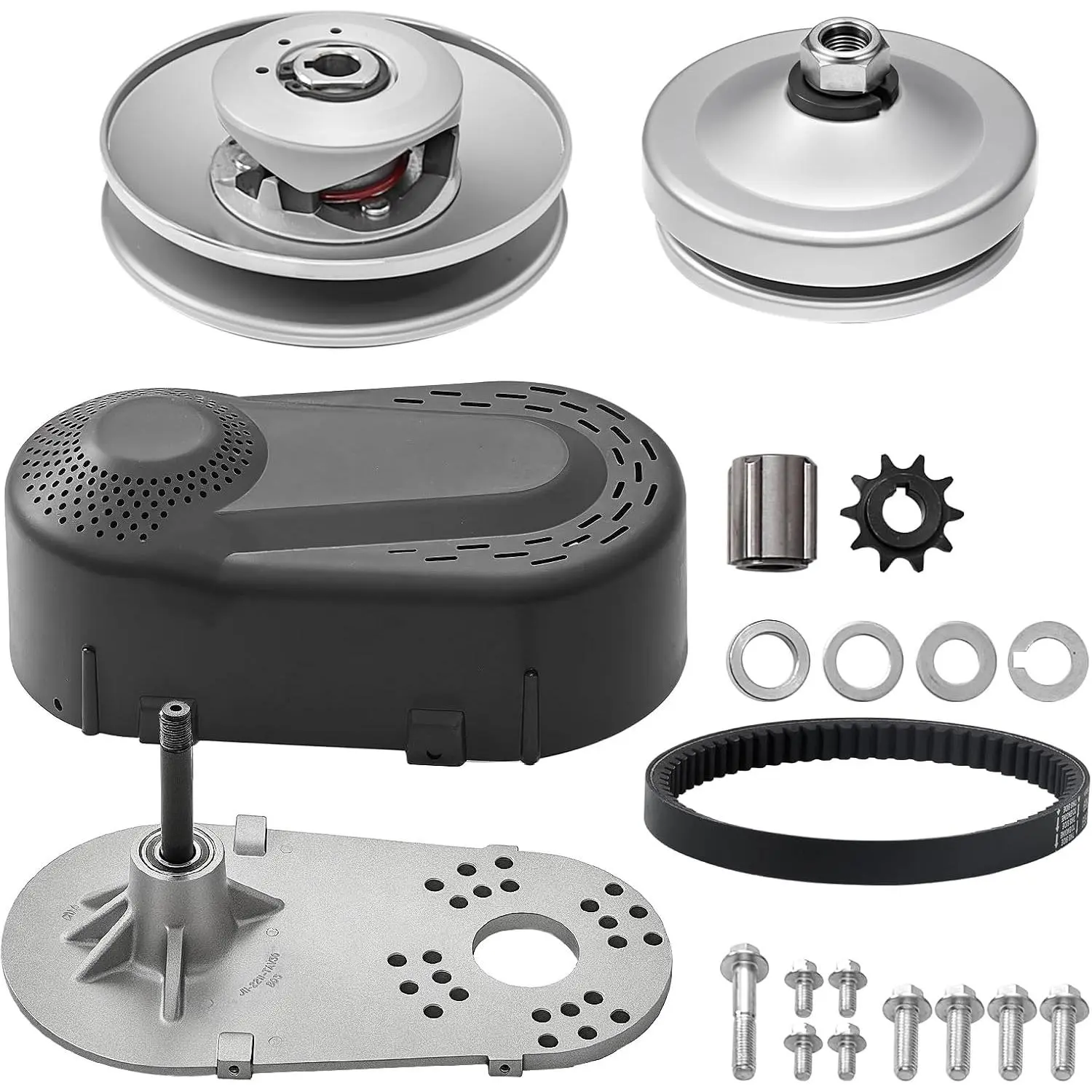 Aluminum+Steel Christmas Present Torque Converter Full Set, CVT Clutch with 3/4" Shaft, Asymmetrical Design, Replaces Comet TAV2 30-75 218353A Manco 10T #40/41, Includes 1x10-Tooth 40/41 Sprocket, Screws, Bolts, 3.73 lbs, for 4hp-8hp Off-Road Karts, 1 X 1