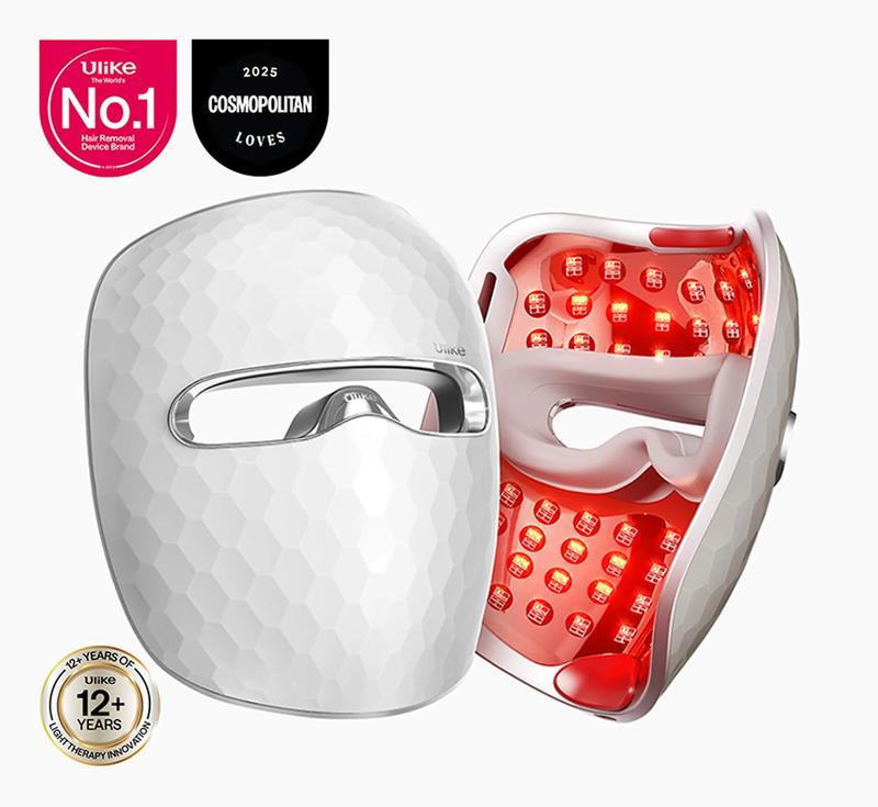 Ulike Red Light Therapy for Face, 2-Year Warranty，ReGlow LED Light Therapy Facial Mask With Red, Blue, Yellow &Infrared Red Light, 4-in-1 Modes for Firming, Rejuvenation, Brightening & Clearing, 360°Mirror Reflection