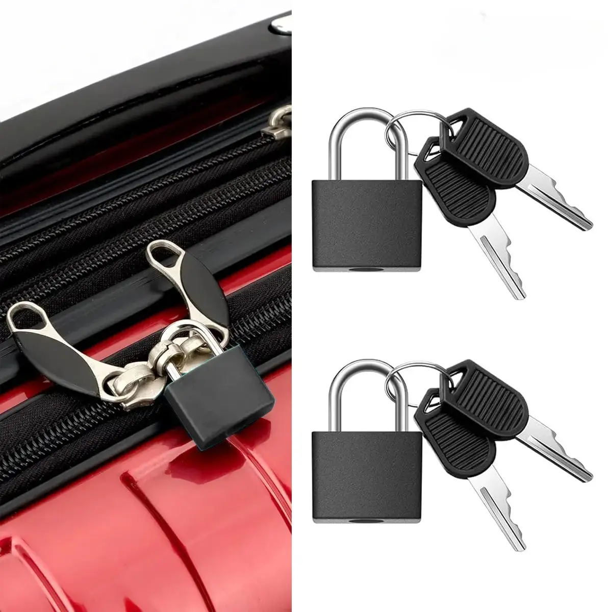 3 Pcs Luggage Locks with Keys Small Padlock Black Mini Locks Tiny Metal Padlocks for Travel Backpack School Gym Classroom Locker toolboxes Matching Game