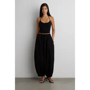 RELAXED BALLOON FIT COTTON PANTS