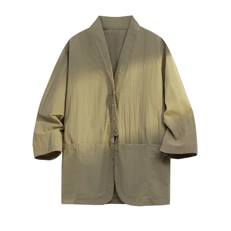 Spring new fashion retro V-neck shirt jacket, men's lazy style loose trendy brand design top, spring men's coat top trendy fashion loose shirt, multi-color optional, soft and comfortable fabric, suitable for daily wear