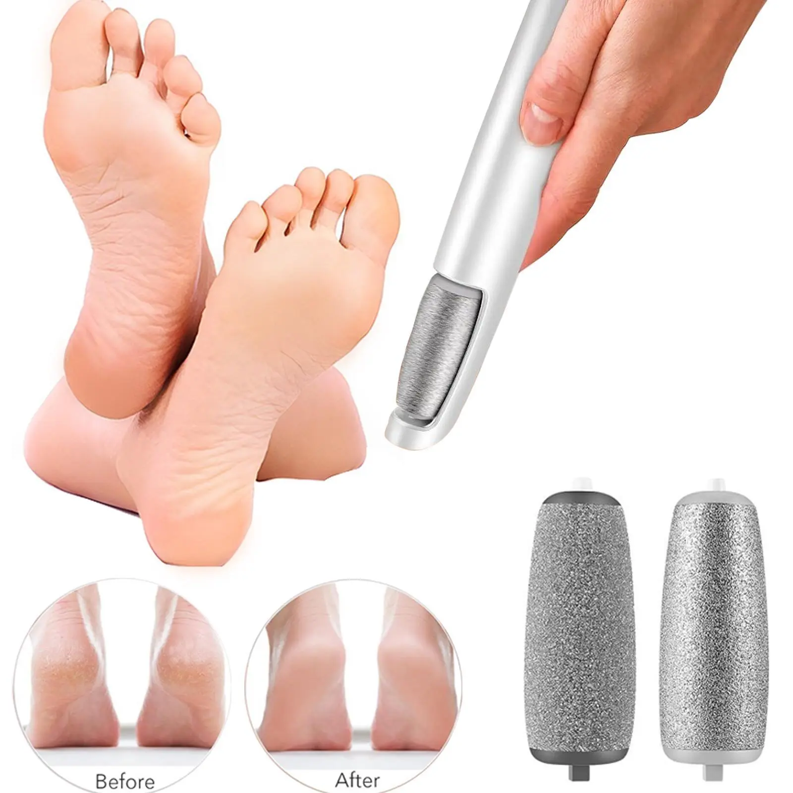 LINKEVAP Electric Callus Remover for Feet, Professional Pedicure Kit Foot Scrubber for Dry, Dead,Cracked, Hard Skin, at Home Feet Spa Care Kit for Men & Women，Summervibes Manicure, Pedicure At Home, Dry Feet Solutions