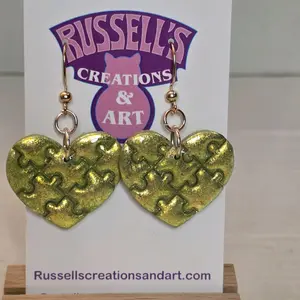 Heart puzzle earrings
