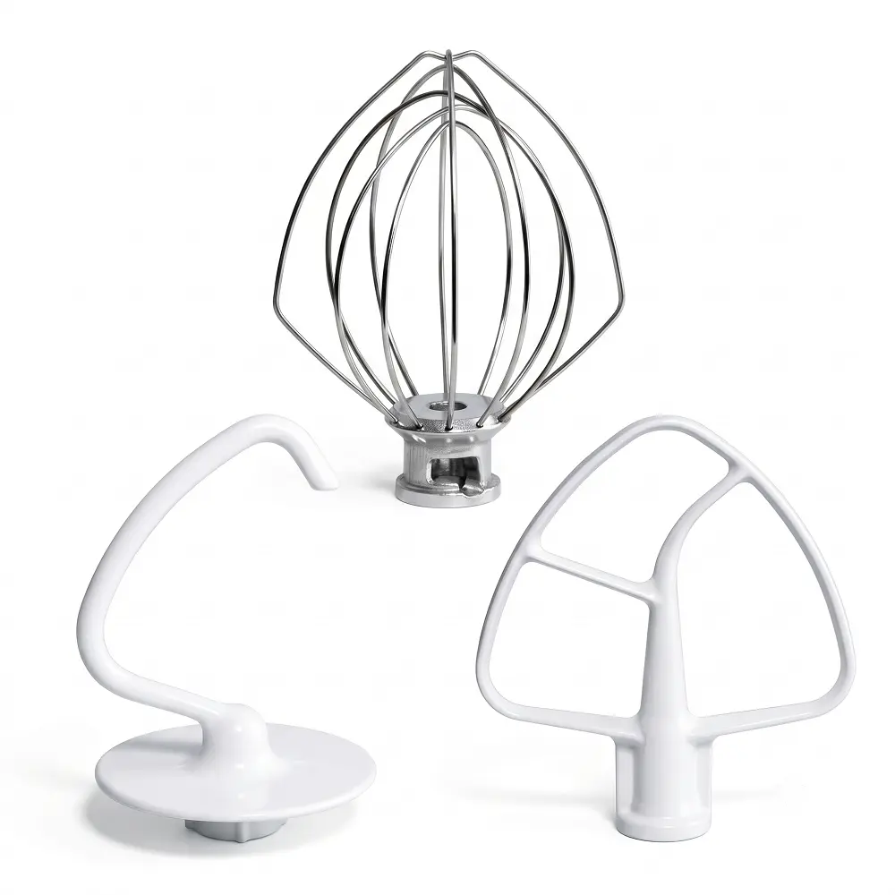Mixer Accessories K45WW Wire Whip K45DH Dough Hook K45B Coated Flat Blade Paddle With Scraper Replacement For KitchenAid Tilt Head Stand Mixer Stainless Steel Attachments