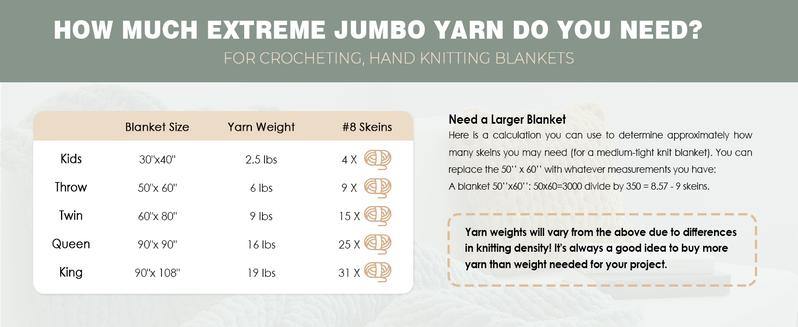 MelloBello Jumbo Chunky Yarn for Hand Knitting - Super Thick Chenille Chunky Yarn for Crocheting - Extra Soft Bulky Fluffy Blanket Big Yarn 8 Jumbo Pack (27yds,8 oz Each Skein)